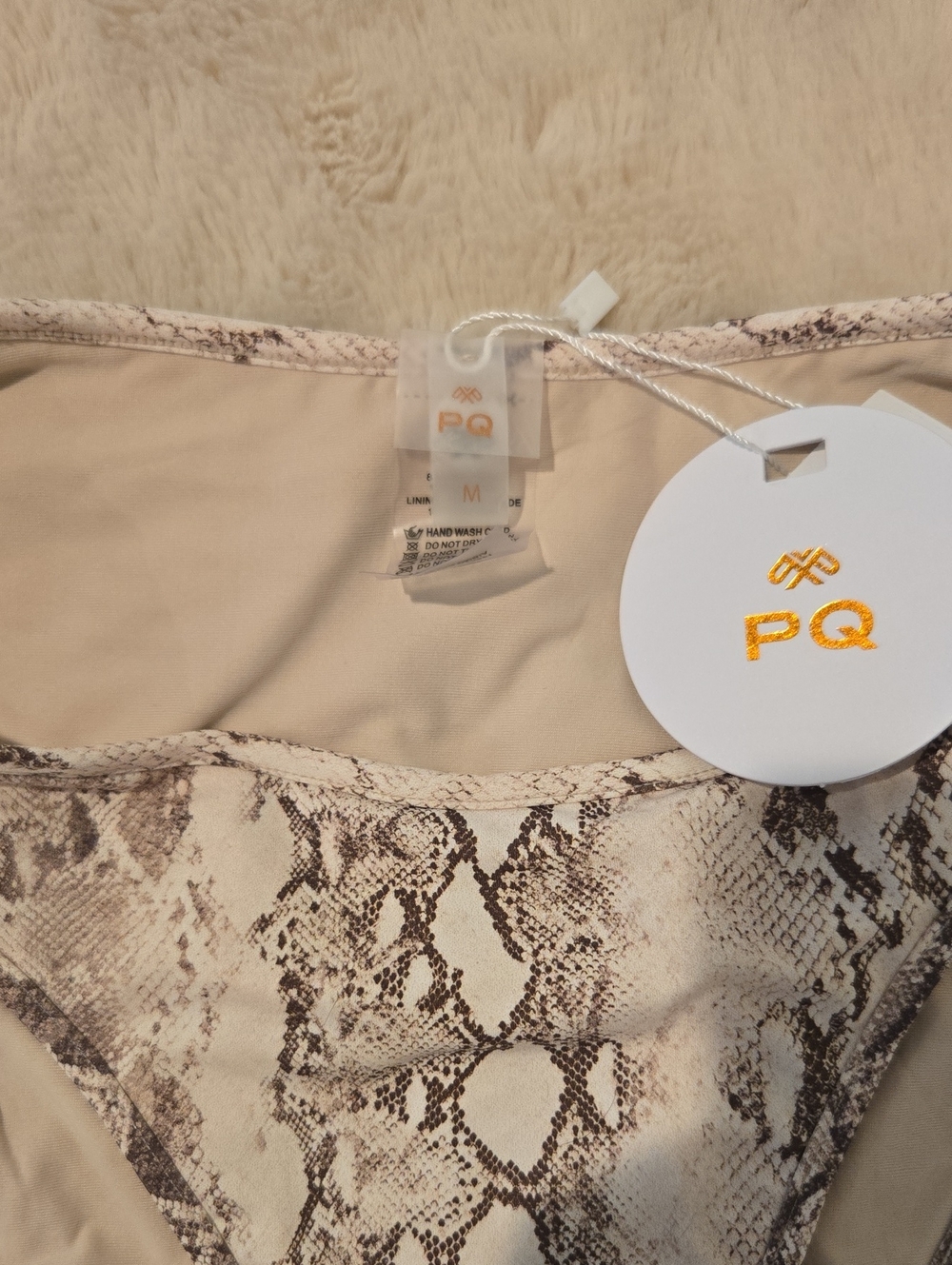 PQ Swim Python Paige Triangle Top/ Python Sarah Bottom Bikini Set - Picture 2 of 6